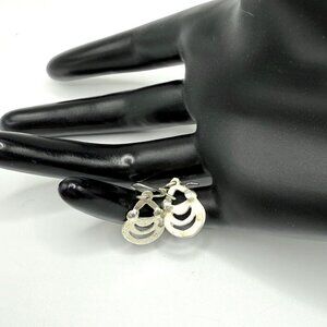 Sterling Silver 925 Half Moon Hook Earrings